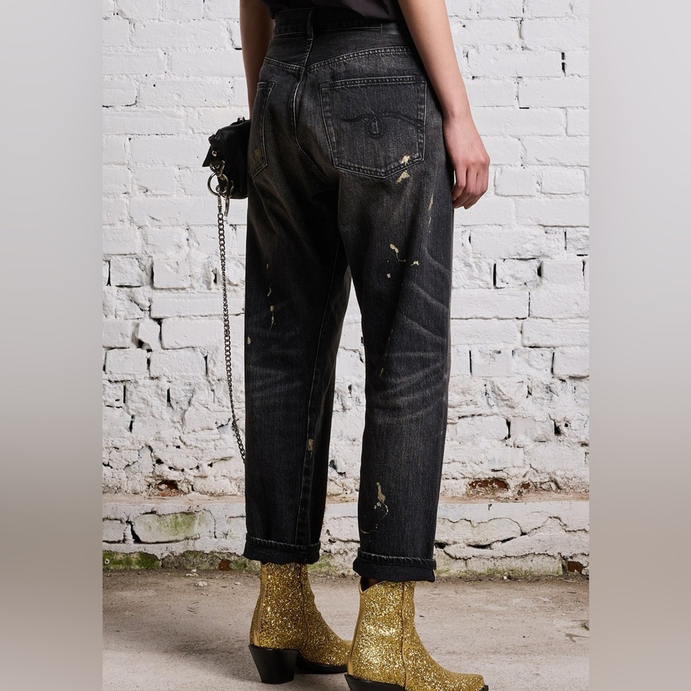 R13 Gold Splatter Crossover Jean, Eton Selvedge black, 26 - Picture 8 of 16